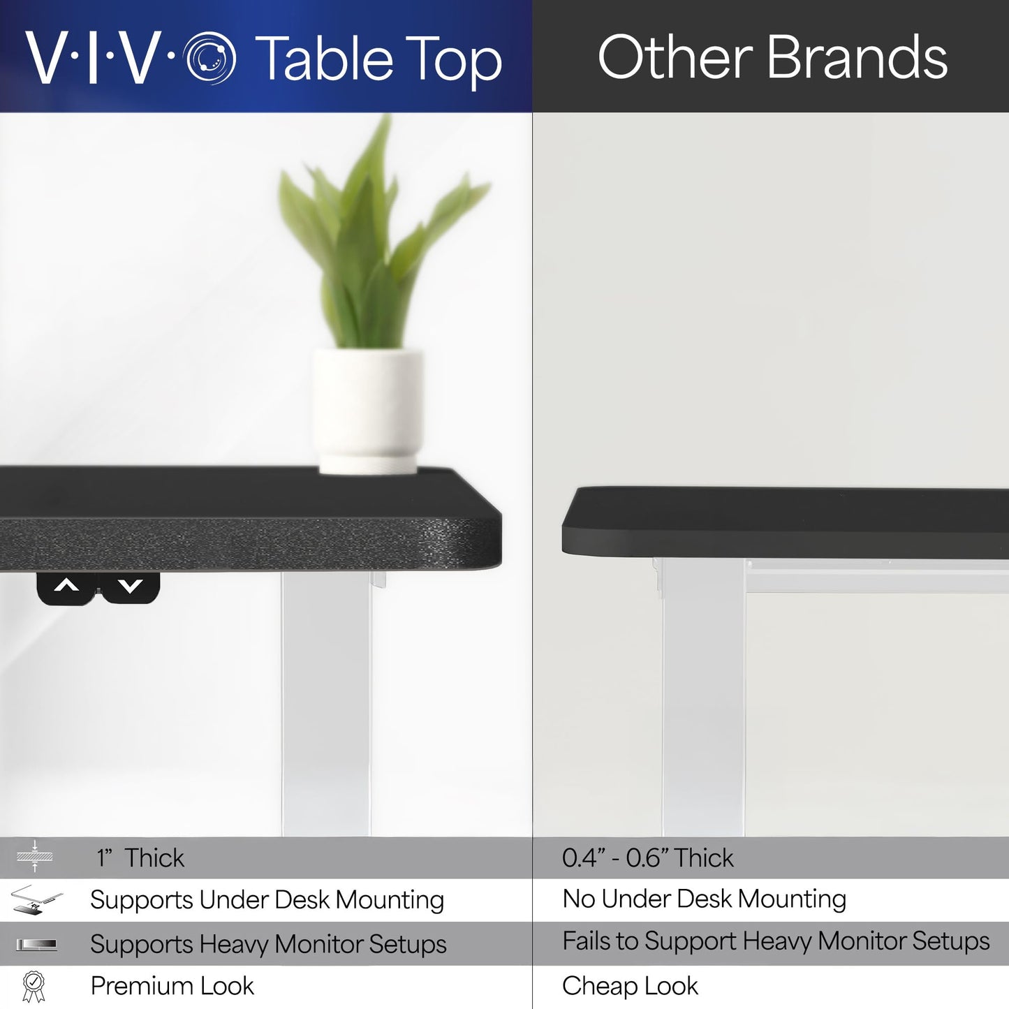 VIVO Electric 60 x 24 inch Stand Up Desk, Height Adjustable, Dark Gray Top, White Frame, Home and Office Furniture Sets, DESK-KIT-W06G