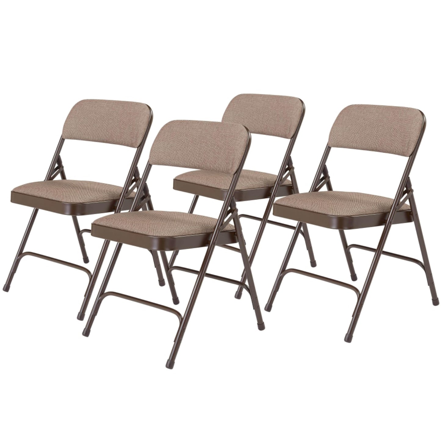 National Public Seating NPS 2200 Series Fabric Padded Premium Folding Chairs, Russet Walnut, 4 Pack (2207/4)