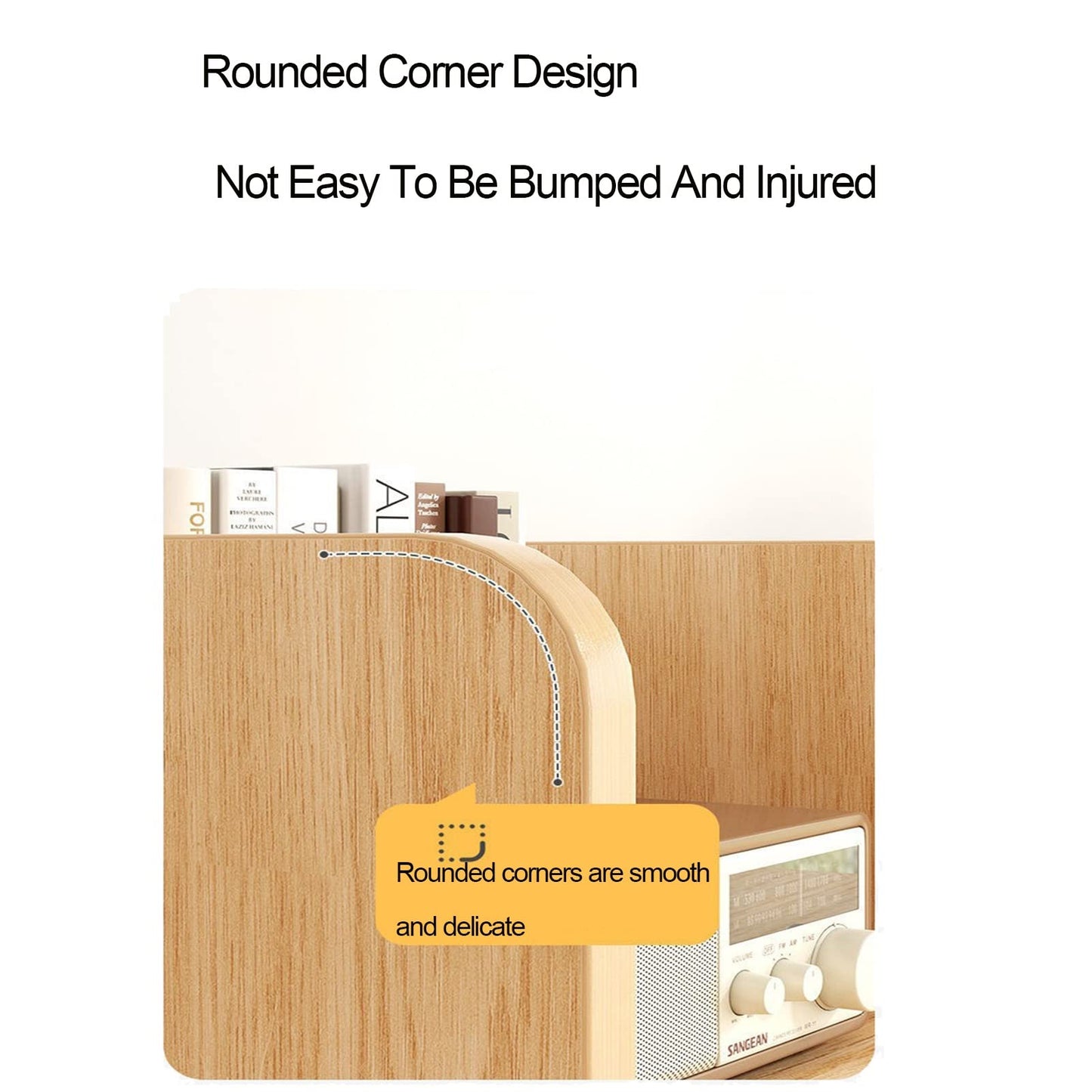 Wooden Desktop Bookcase with Drawers Small Office Desk Shelf Stand Computer Desk Bookshelf Organizer Teak+White 116x16x78cm