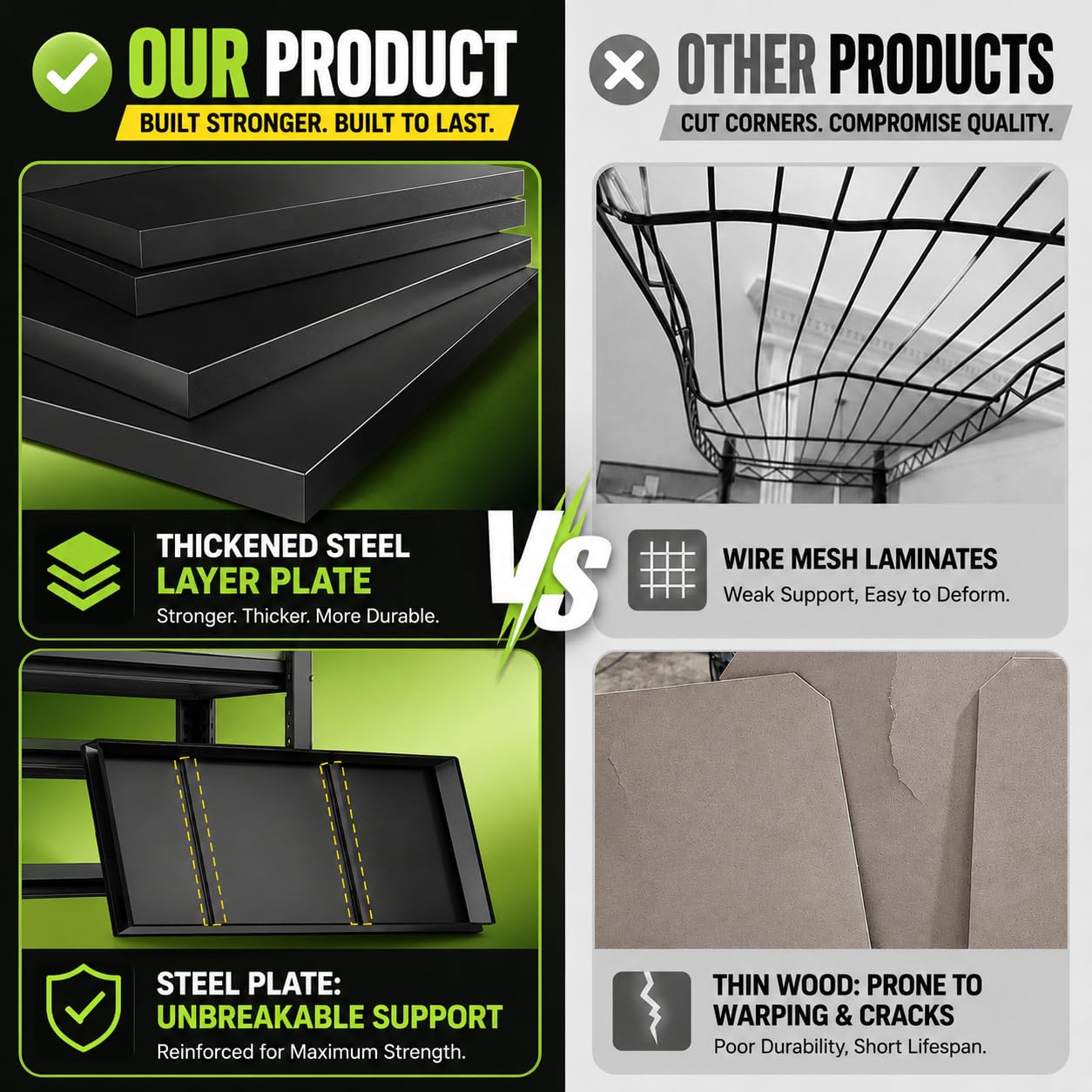 FlyDzrewt Garage Shelving,5 Tier Heavy Duty Shelving,72" H Metal Shelf