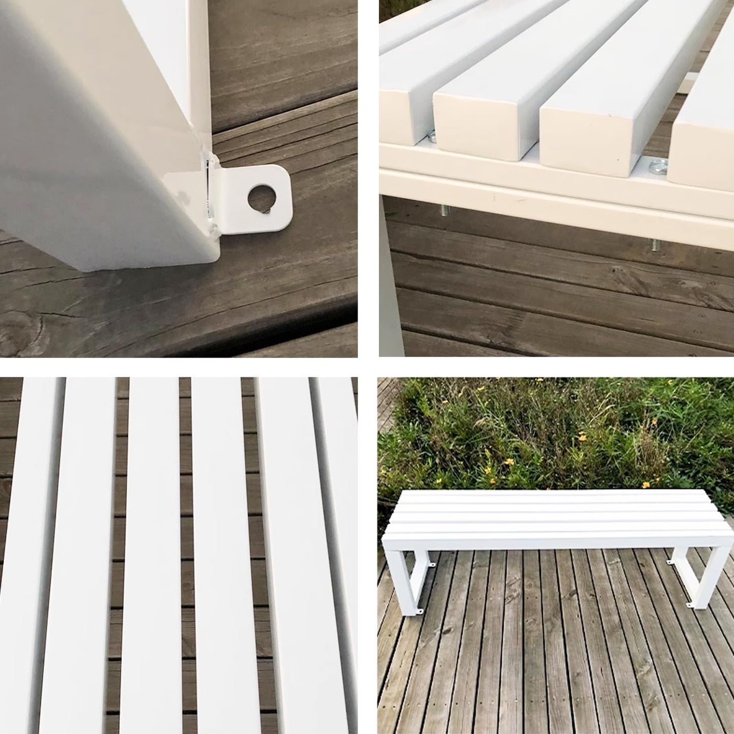 Weatherproof Metal Garden Bench, Steel Frame, Backless Design for Outdoor Lawn & Yard, Durable Seating for Parks, Schools & Patios,Blue,39.37in/100cm