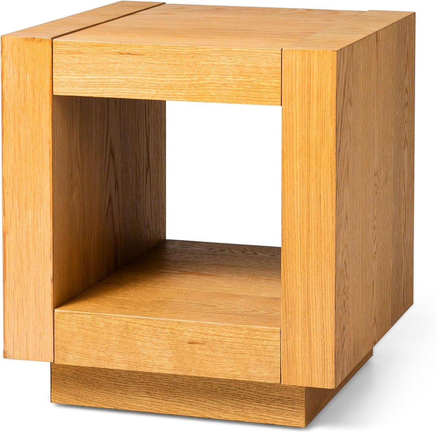 Maven Lane Artemis Side Table – 22 Inch Square Table with Storage – Natural Solid Wood – Ideal for Living Room and Bedroom