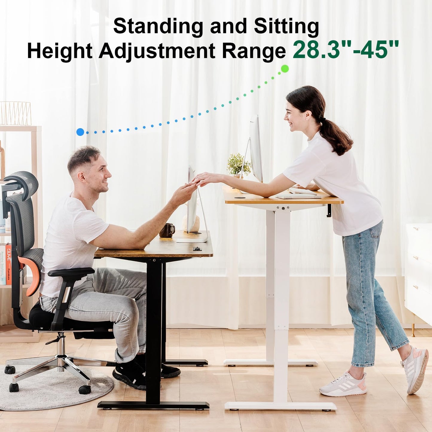 COMHOMA Small Standing Desk Adjustable Height & Tiltable Tabletop, Mobile Stand Up Desk for Laptop, Portable Computer Table for Home Office Work and Walking Pad Treadmill, Height 30.7"-46.4", Tan