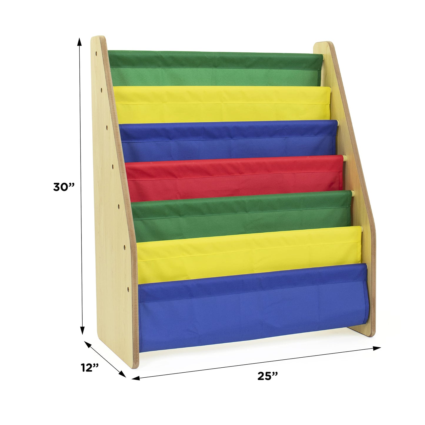 Humble Crew Kids Bookshelf, 6-Tier Front-Facing Book Display Organizer, Montessori Toddler Bookcase for Playroom, Bedroom & Reading Corner Natural/Primary