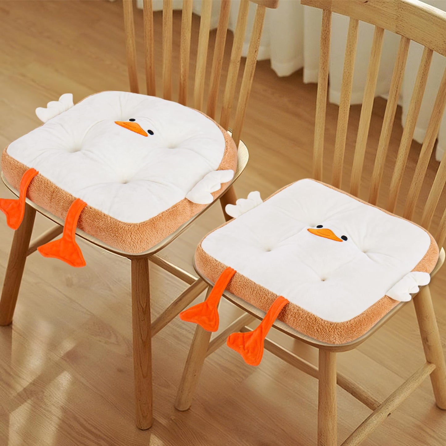 JarThenaAMCS 2 Pcs Goose Seat Cushion Cute Toast Bread Plush Cushion Cotton for Office Dorm Bedroom Chair Car Sofa Birthday