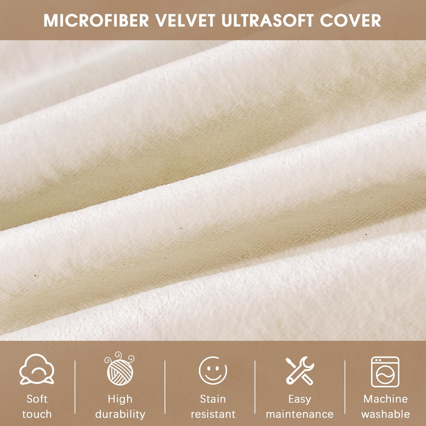 ILPEOD Bean Bag Chairs for Adults - Memory Foam Furniture BeanBag Chair - Kids/Teens Sofa with Soft Micro Fiber Cover - Round Fluffy Couch for Living Room Bedroom College Dorm - 3 ft, Ivory