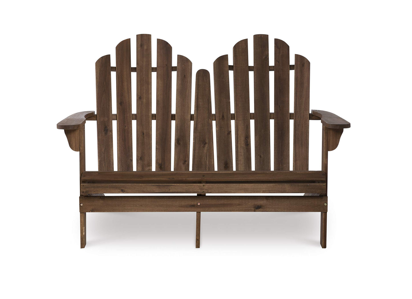 Linon Jayde Adirondack Double Bench, Teak