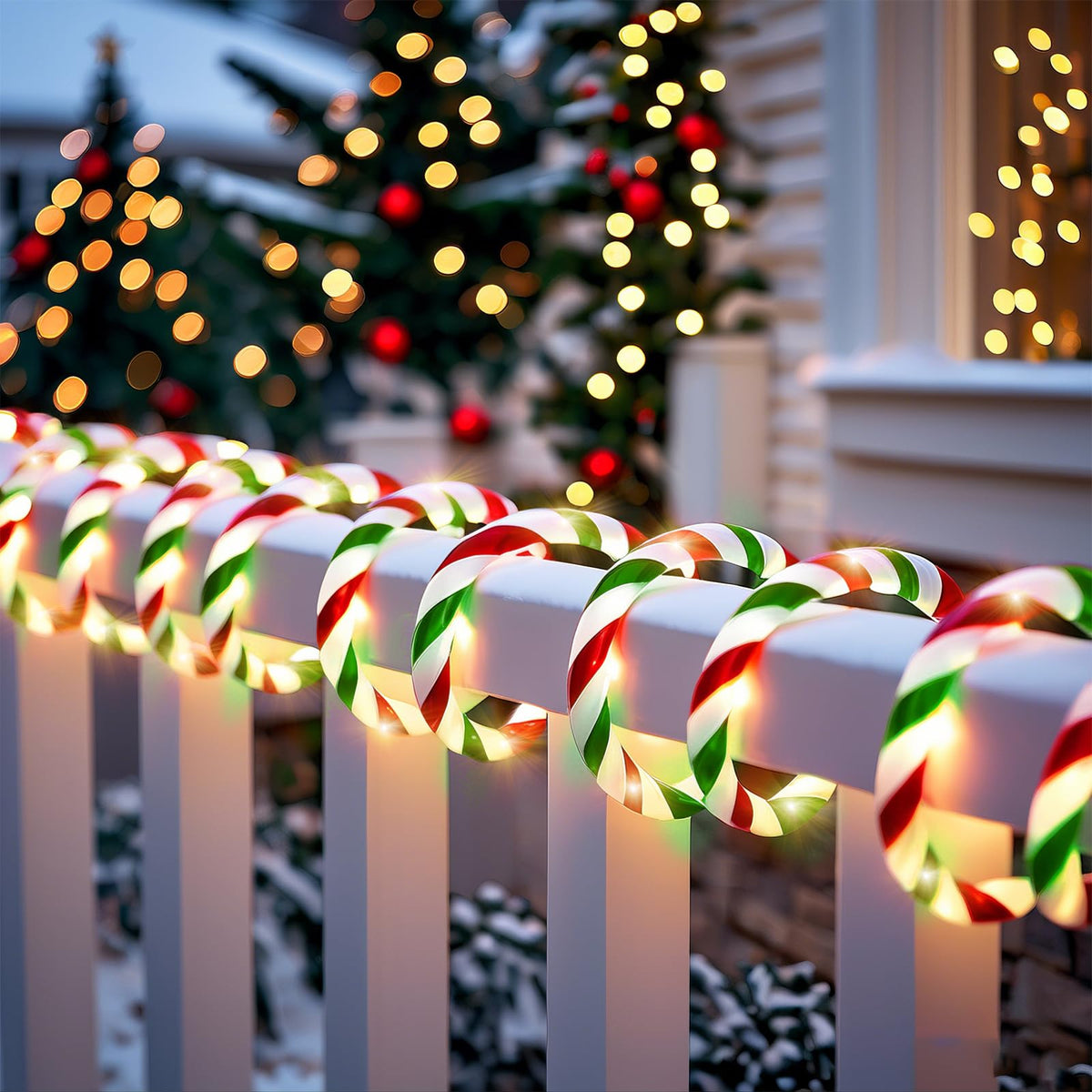 Vigdur Christmas Candy Cane Lights - 18FT LED Candy Cane Rope Lights Outdoor Waterproof Decorative Christmas Lights for Holiday Party Home Patio Indoor Xmas Decorations(216 LEDs)