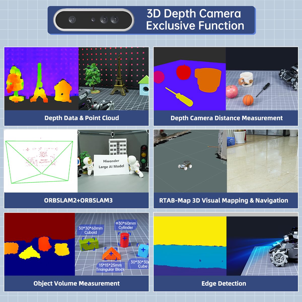 ROS2 Robot Car for Jetson RPi Gemini ChatGPT Large AI Models Depth Camera Lidar SLAM Mapping Autonomous Driving Programming Education Smart AI Robotic Car, ROSOrin Starter Kit & Jetson Orin Nano 8G