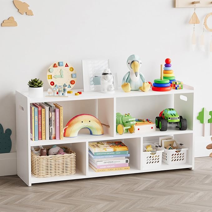 SpaceAid 5-Compartment Bookshelf, Montessori Bookcase
