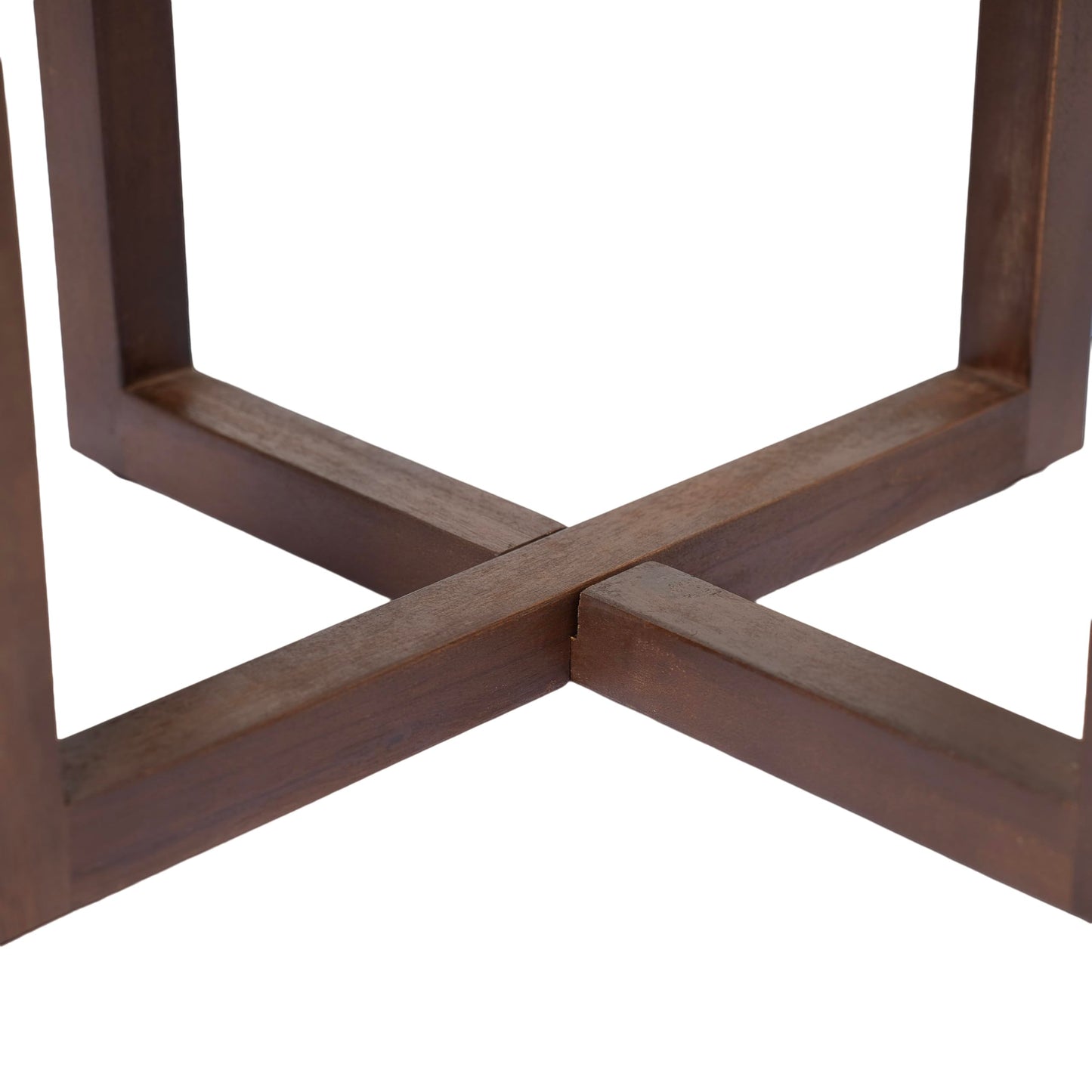 Christopher Knight Home Jara Outdoor Round Side Table, Slat Panel Small Coffee Table, Acacia Wood Side Desk for Backyard Balcony Garden, Weather Resistant Patio End Table, Dark Oak