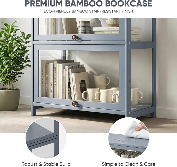 5-Tier Clear Display Cabinet