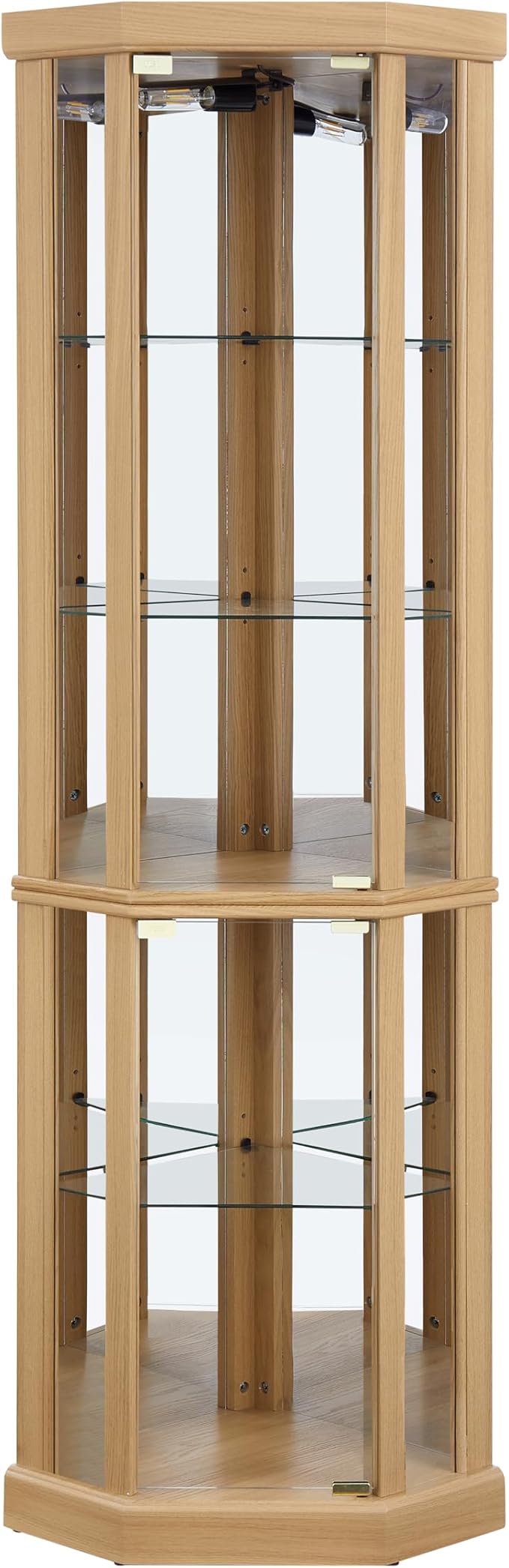 Corner Curio Cabinet, 150lbs Heavy Duty Glass Display Cabinet
