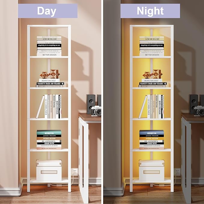 TUTOTAK 6-Tier Corner Bookshelf