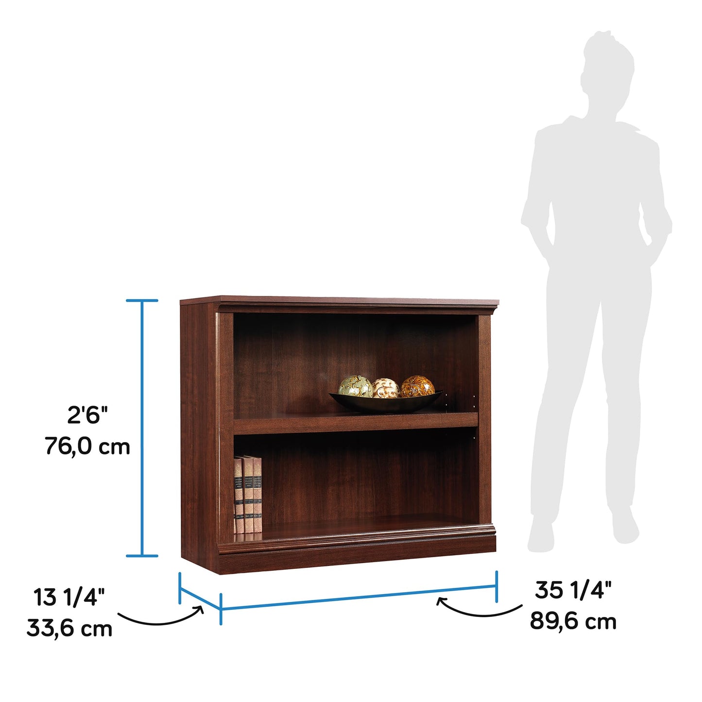 Sauder Miscellaneous Storage 2-Shelf Bookcase/ book shelf, Select Cherry finish