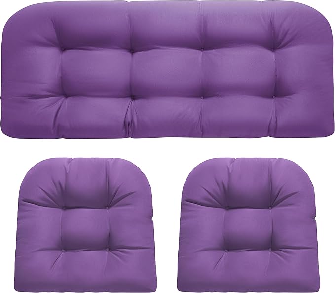 DANGHOOGY Wicker Chair Cushions, Waterproof Outdoor Loveseat Cushions