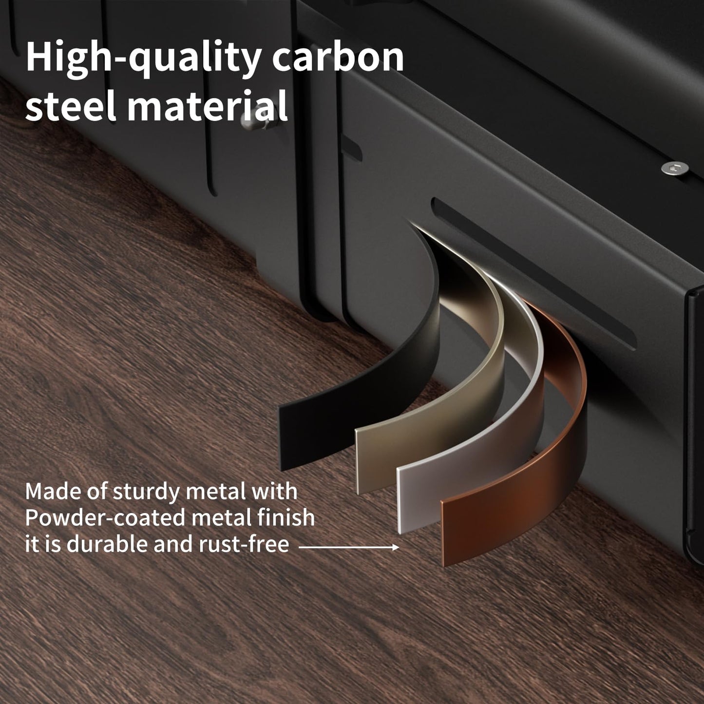 SUREUP9 Under Desk Cable Management Tray, Expandable 25.2"–38.6" Heavy Duty Carbon Steel with Clamp, Hidden Cord Organizer for Desk, Home Office & Standing Desk, No Drill Installation, Black