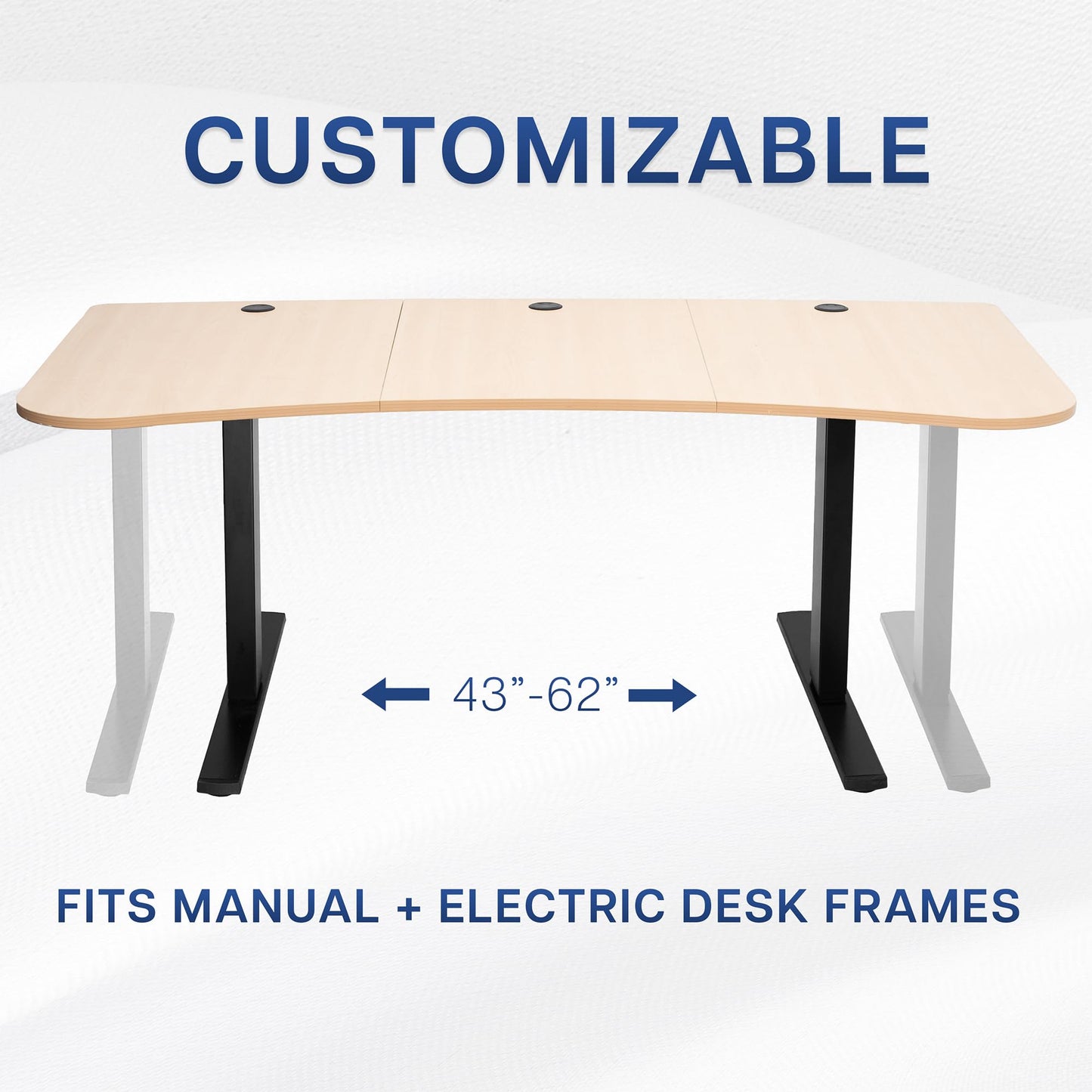 VIVO 63 x 32 inch Universal Table Top for Standard and Sit to Stand Height Adjustable Home and Office Desk Frames, Light Wood Desktop, DESK-TOP1C
