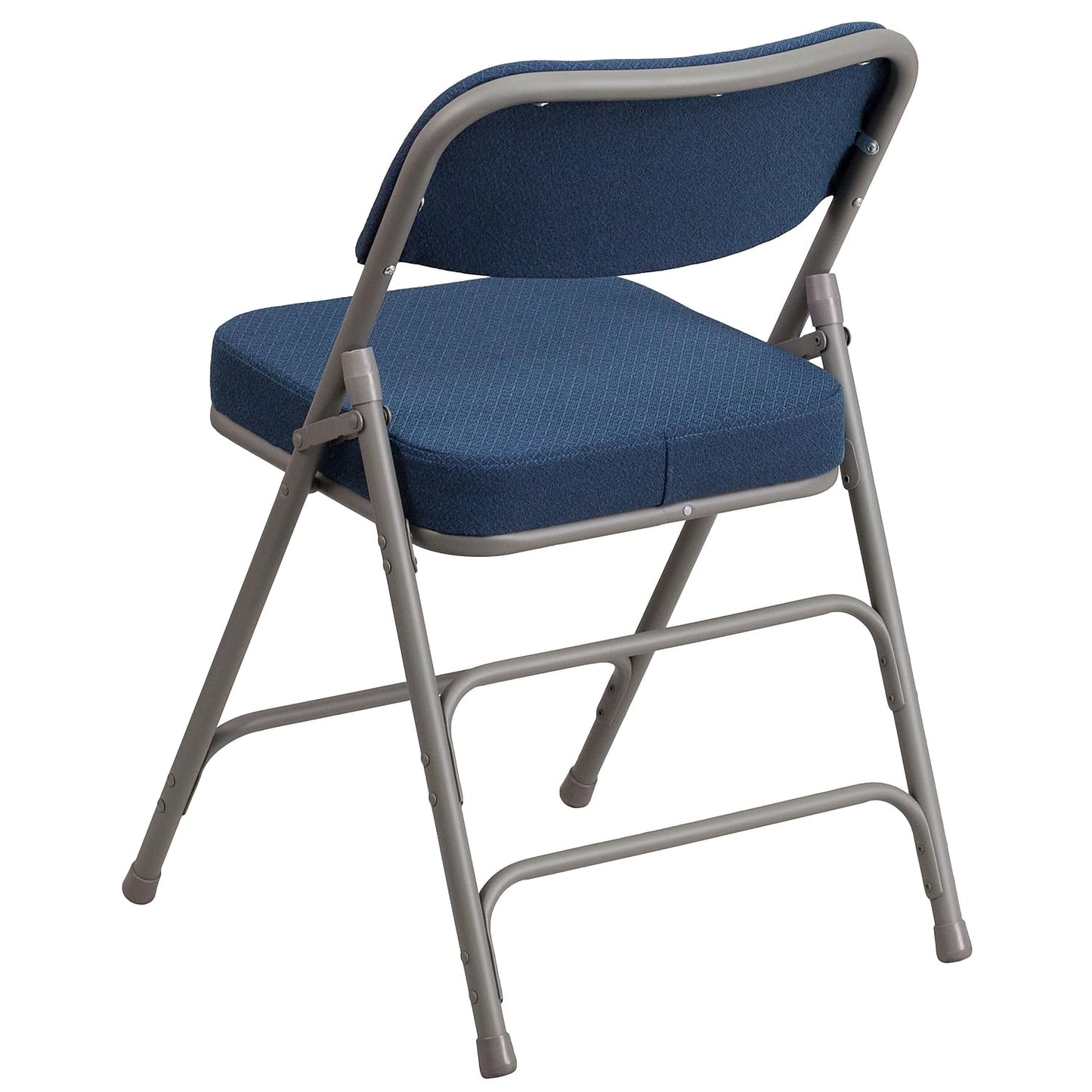 Flash Furniture 4 Pack HERCULES Series Premium Curved Triple Braced & Double Hinged Navy Fabric Metal Folding Chair