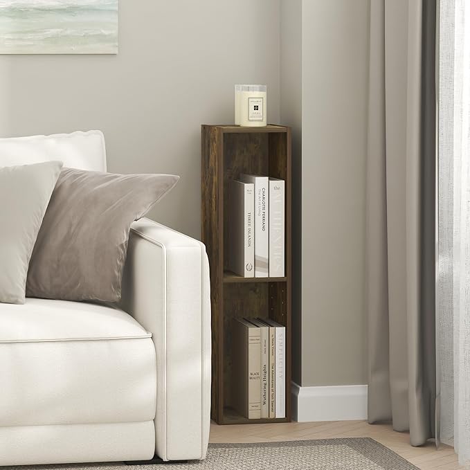 Furinno Fulda Book Shelf, 3-Tier Narrow Bookshelf, Bookcase