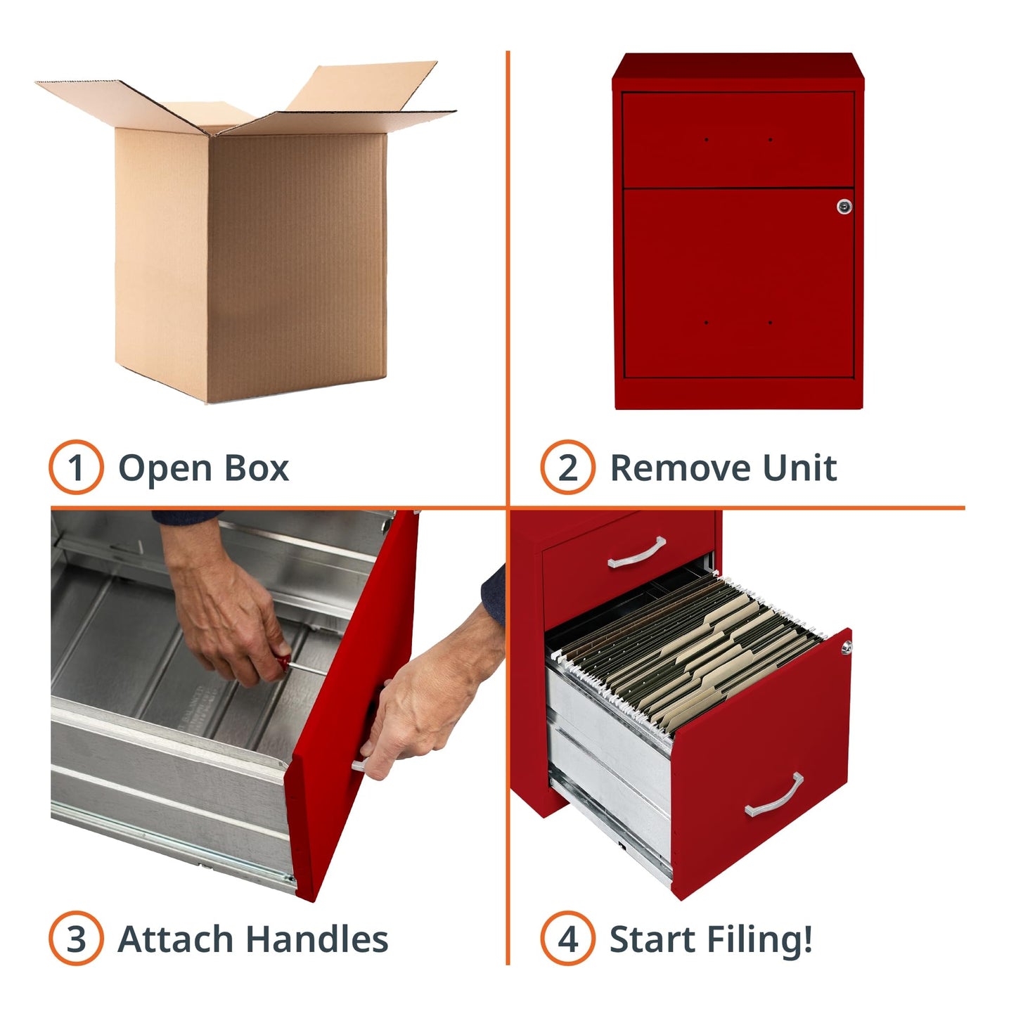 NuSparc 2 Drawer Locking Filing Cabinet | Pre-Assembled Steel Construction | Low-Profile Design is Perfect for Home and Small Office | Letter-Size | Assembled in USA