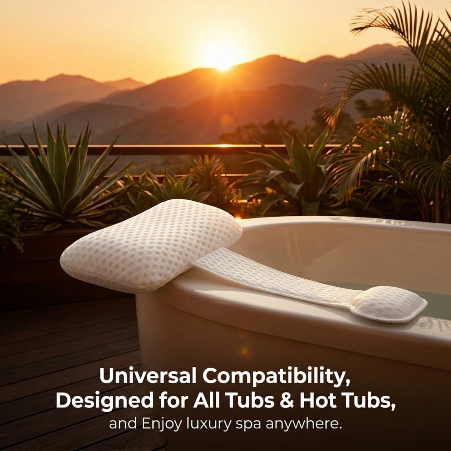Headrest Pillow for Patio Chaise Lounge，Hot Tub Pillow for Headrest, Universal Height Adjustable Chaise Lounge Pillow for Sunbathing Swing Pool Furniture