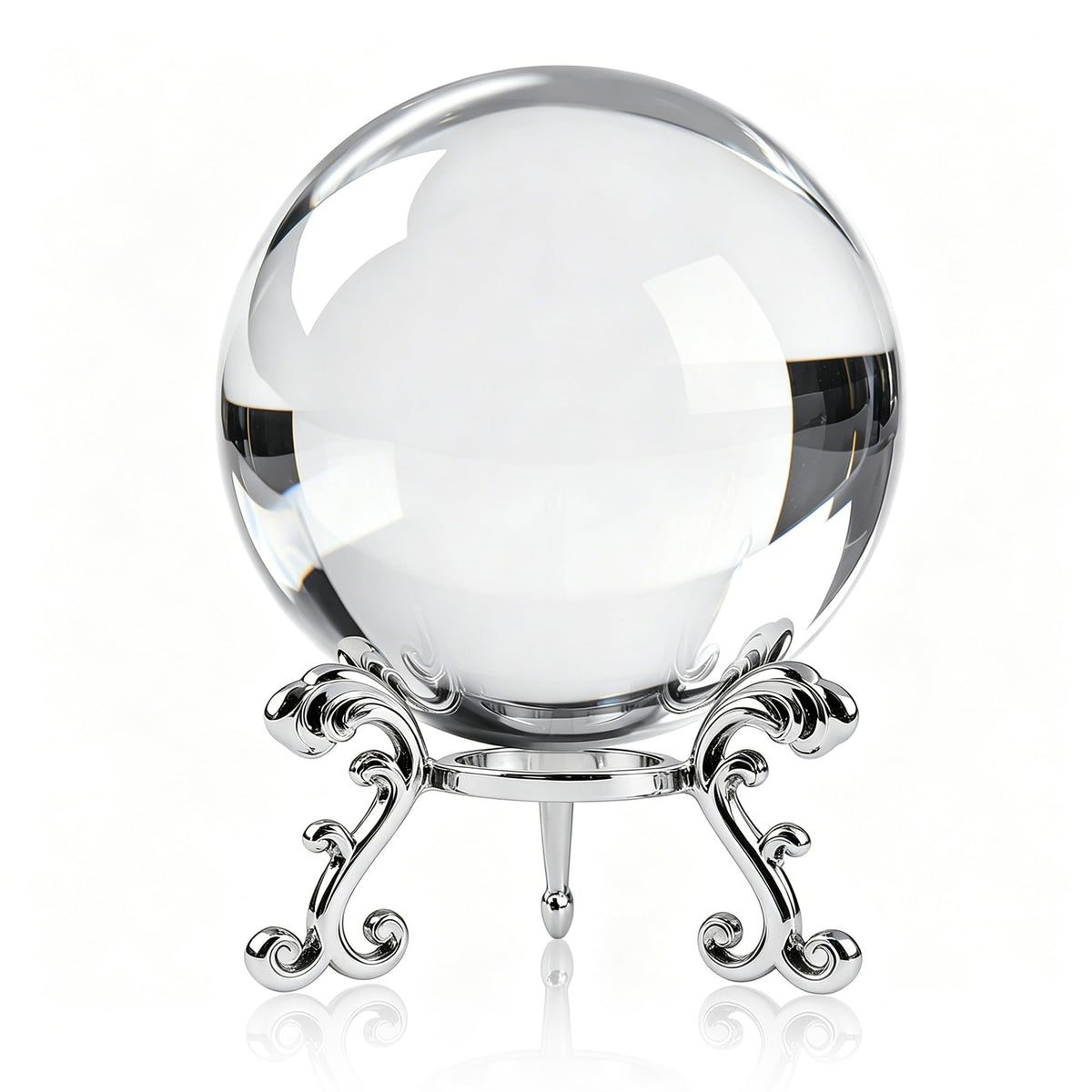 ZEERSHEE 3.9in Crystal Ball with Stand, Photography Prop for Decor