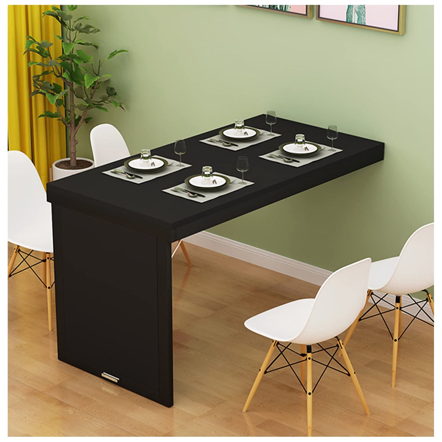 Wall Desk Wall Mounted Folding Dining Table for Small Spaces Multi-Function Wall Mounted Folding Table Home Office Murphy Desk Folding Kitchen Table for Office, Bedroom, Kitchen