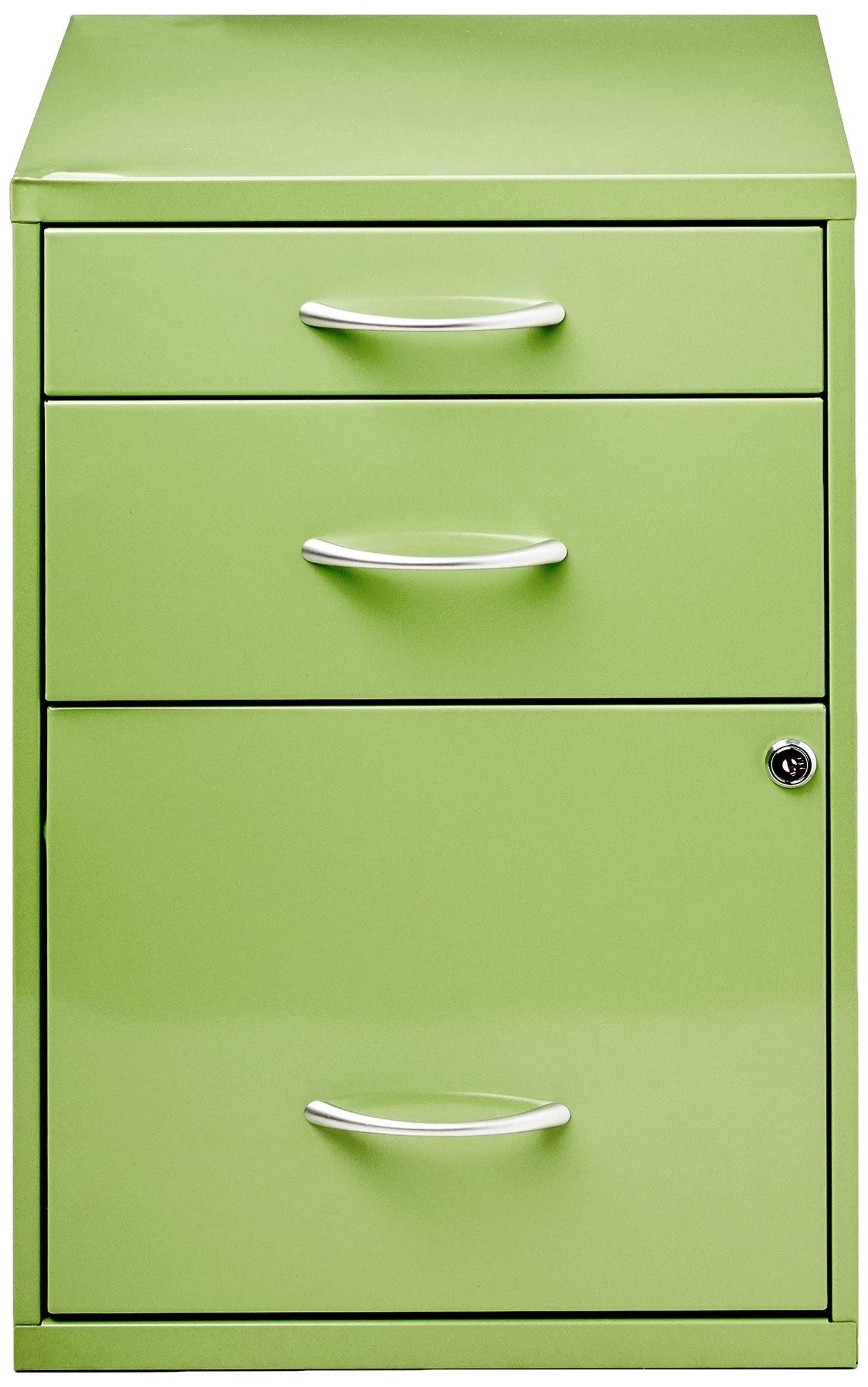 OSP Home Furnishings HPB Heavy Duty 3-Drawer Metal File Cabinet for Standard Files and Office Supplies, Green Finish