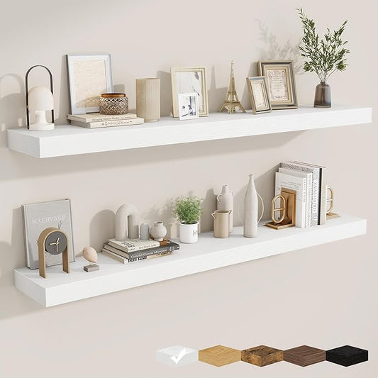 fuqing Floating Shelves for Wall, Wall Mounted Wood Floating Shelf
