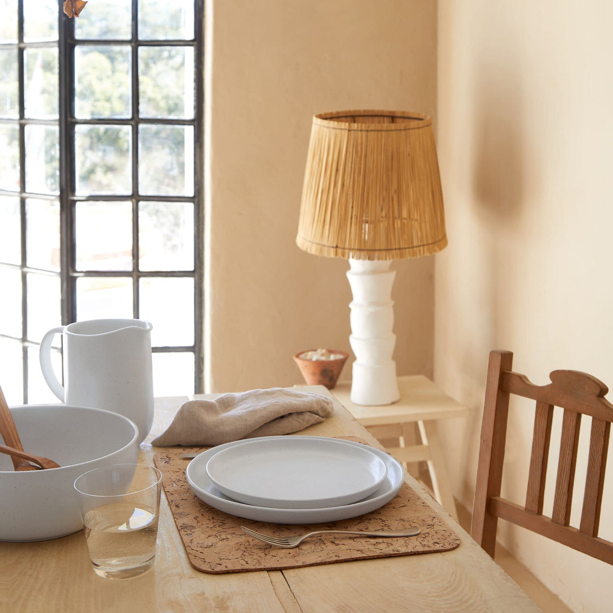 Casafina Ceramic Stoneware 18-Piece Place Setting Service for 6 with Cereal Bowls - Pacifica Collection, Salt White | Microwave & Dishwasher Safe Dinnerware Set | Restaurant Quality Tableware