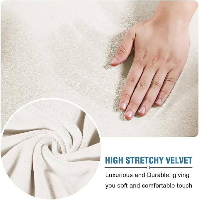 H.VERSAILTEX High Stretch Sofa Slipcover 4 Piece Cover Velvet Furniture