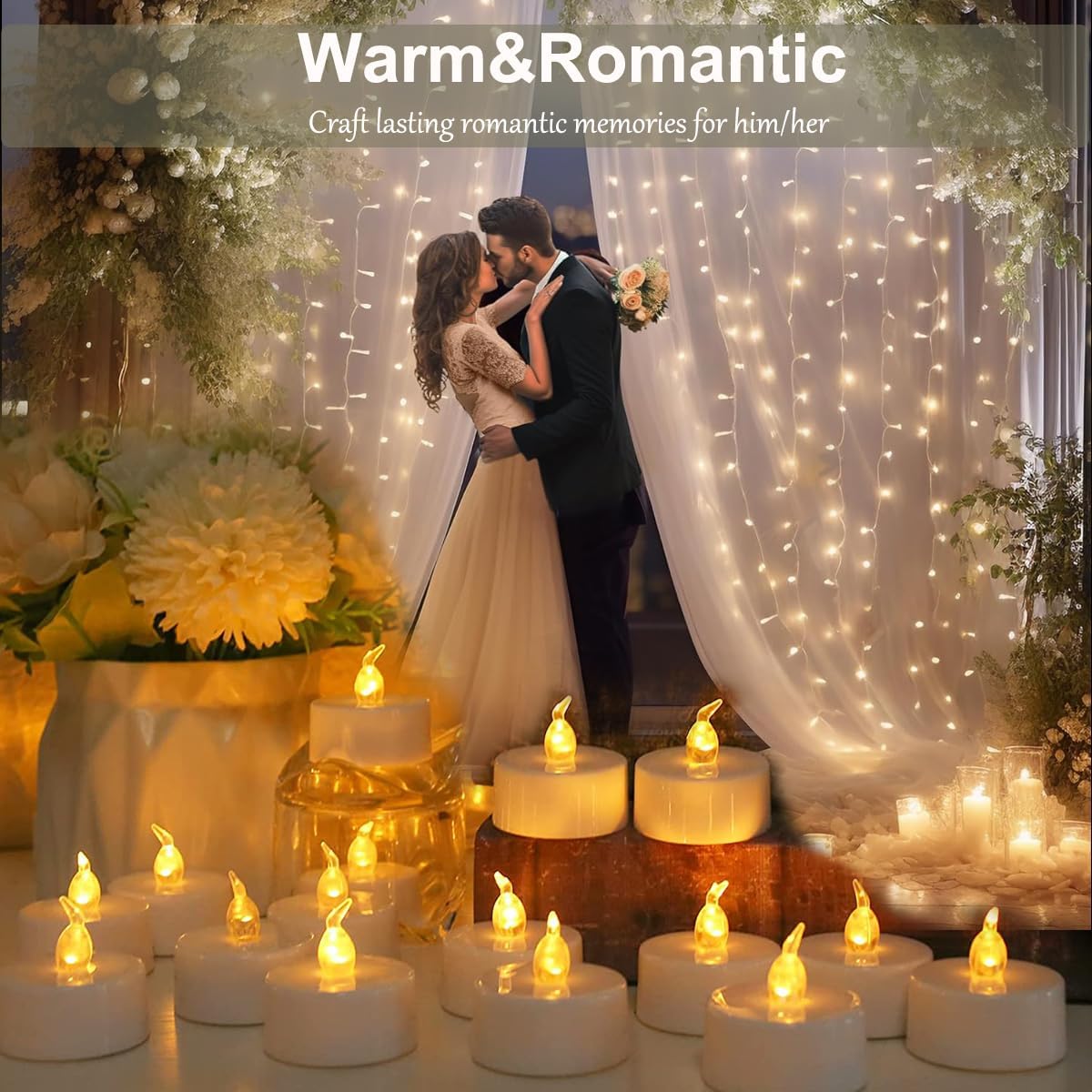 Jialine Remote flameless led Tea Light Candles with Timer,Realistic Flickering tealight Candles with Remote,Safe Decorative Lighting for Christmas,Wedding,Home Decor (Warm Yellow 24 Pack)