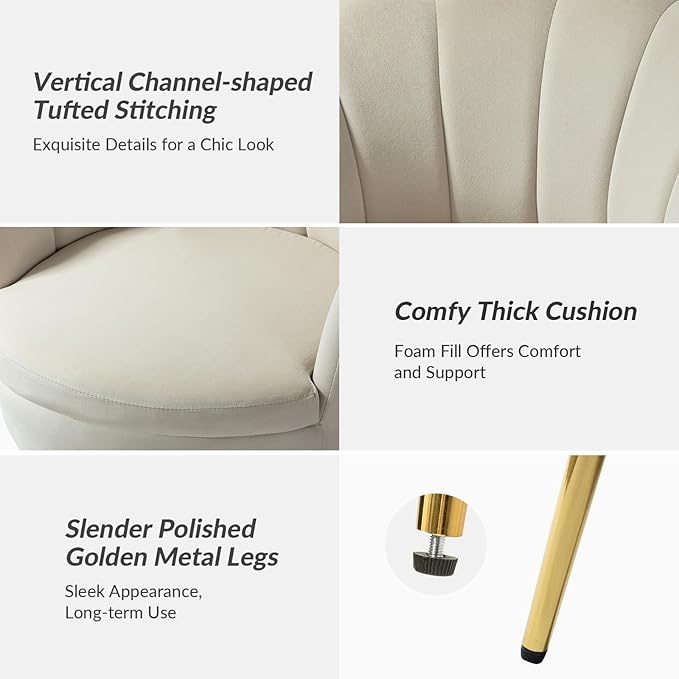 HULALA HOME Modern Velvet Accent Chair