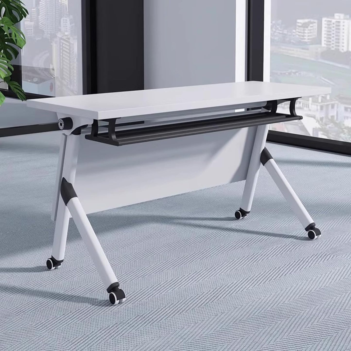 Commercial Furniture Indoor Outdoor Folding Training Table, Rectangular Folding Training and Event Table, Business Furniture for Office, School, Training Rooms