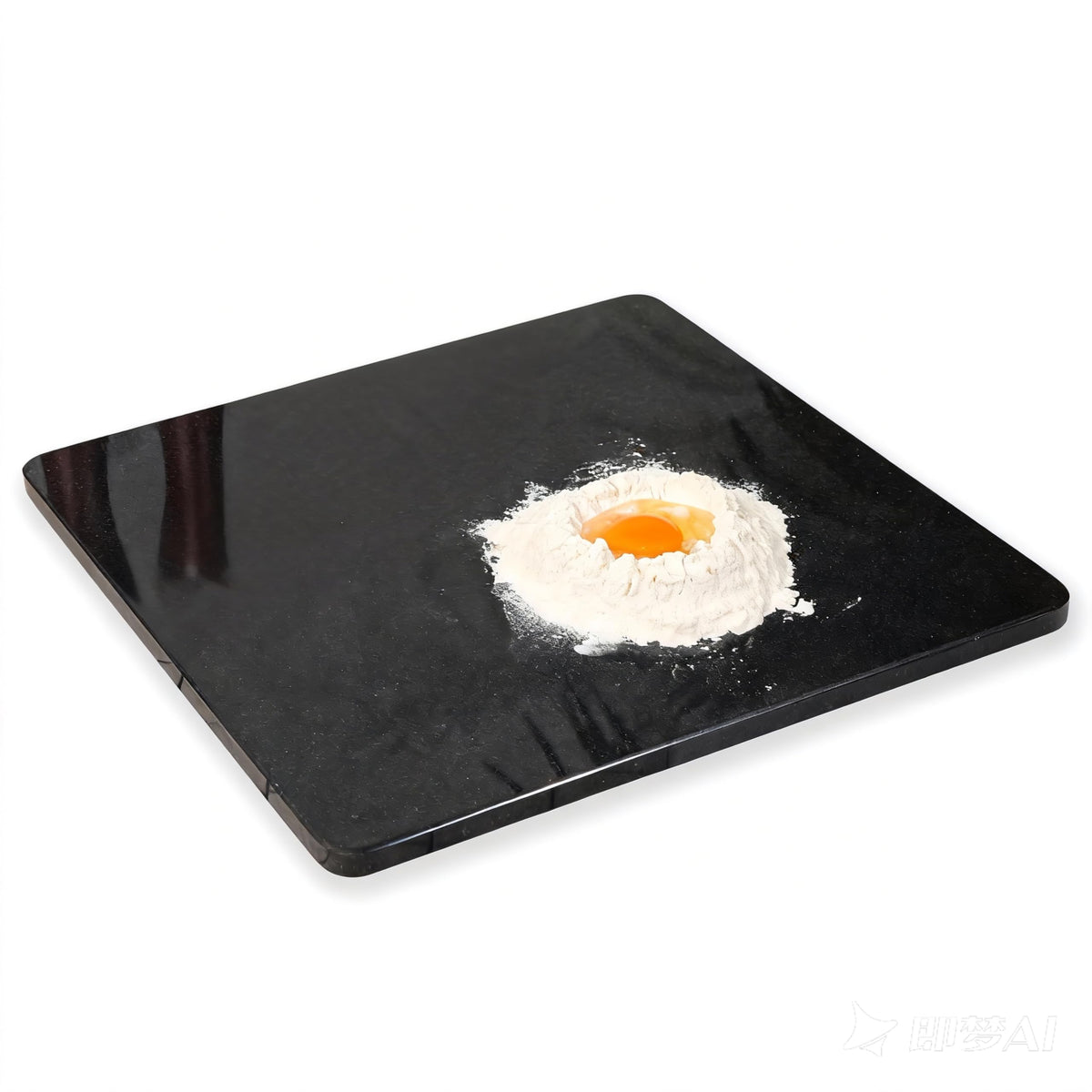 Diflart Natural Stone Cutting Board for Kitchen, 16x16 Inch, Black, Granite Slab Pastry Board Large with Non-Slip Feet for Backing, Cheese, Chocolate, Pack of 1 Piece