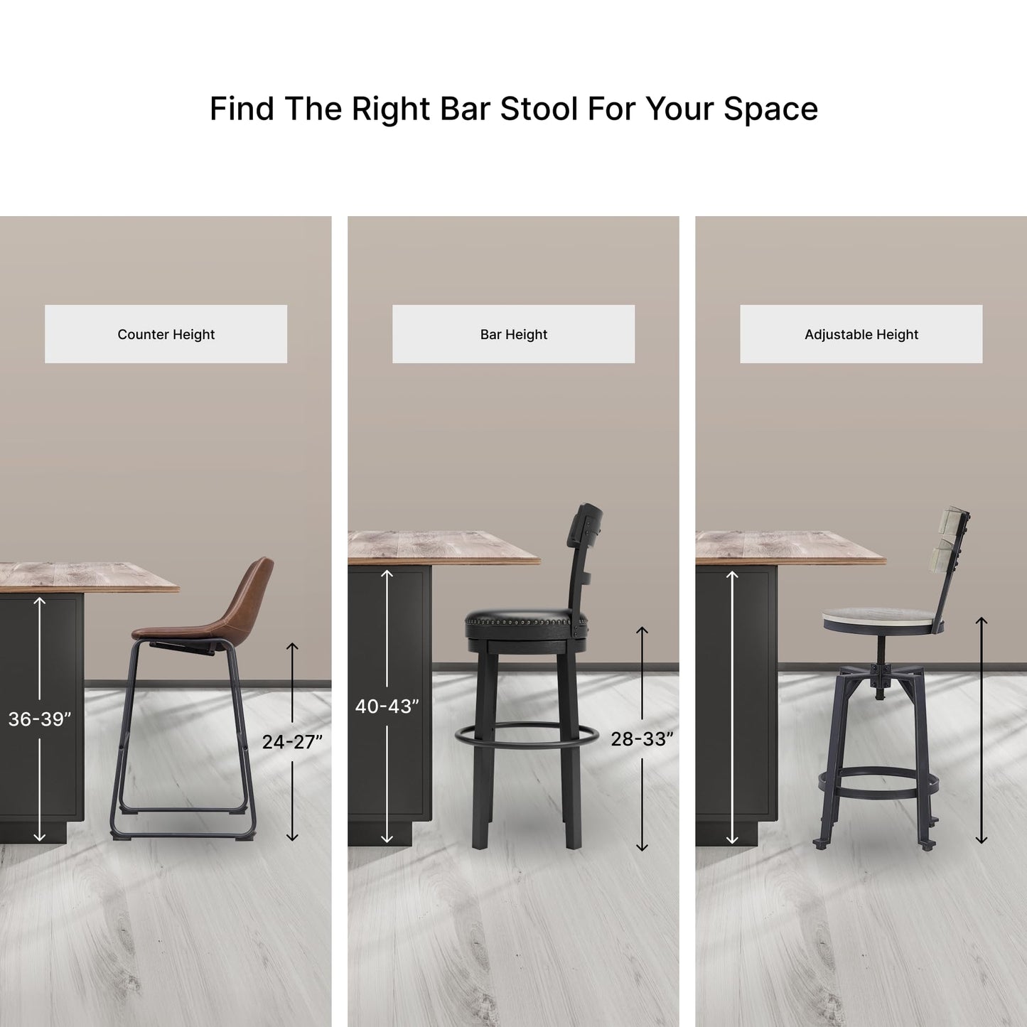 Signature Design by Ashley Caitbrook | Farmhouse Swivel 24" Counter Height Barstool – 360° Swivel, Upholstered with Nailhead Trim, Metal & Wood Frame, Gray