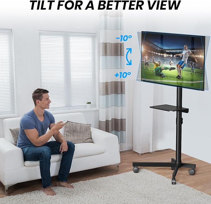 Mobile TV Cart for 23-60 Inch LCD LED OLED Flat Curved Screen TVs