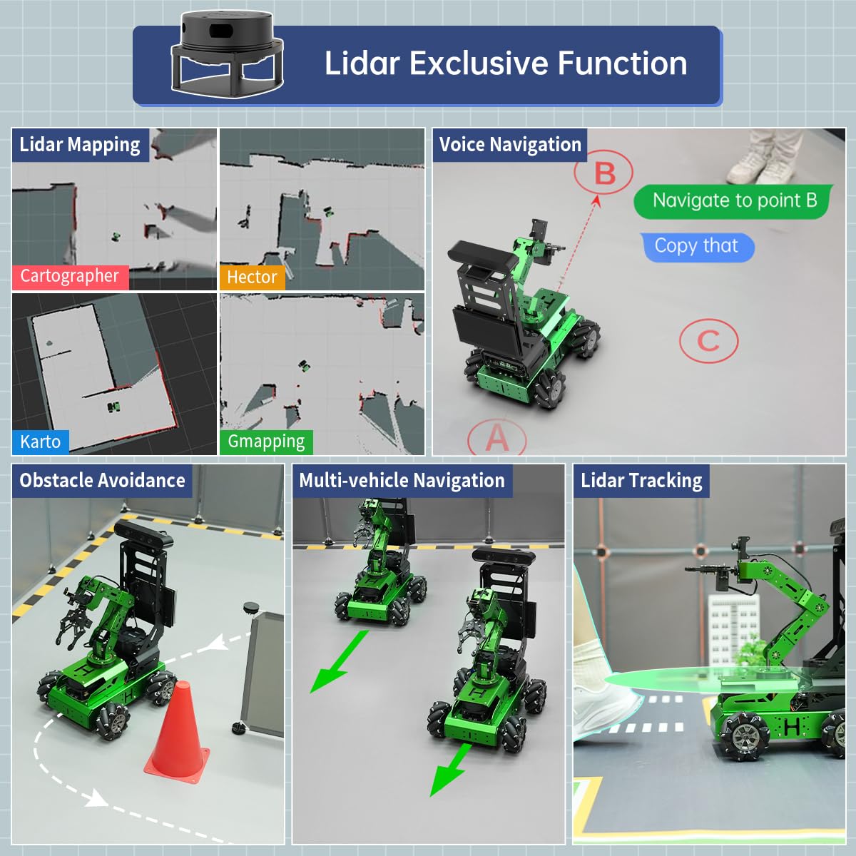 HIWONDER JetAuto Pro ROS2 Robot Car with AI Vision Robotic Arm Support SLAM Mapping/Navigation/Autonomous Driving/Python for Engineering Student and Adults（Ultimate Kit with Jetson Nano 4GB）