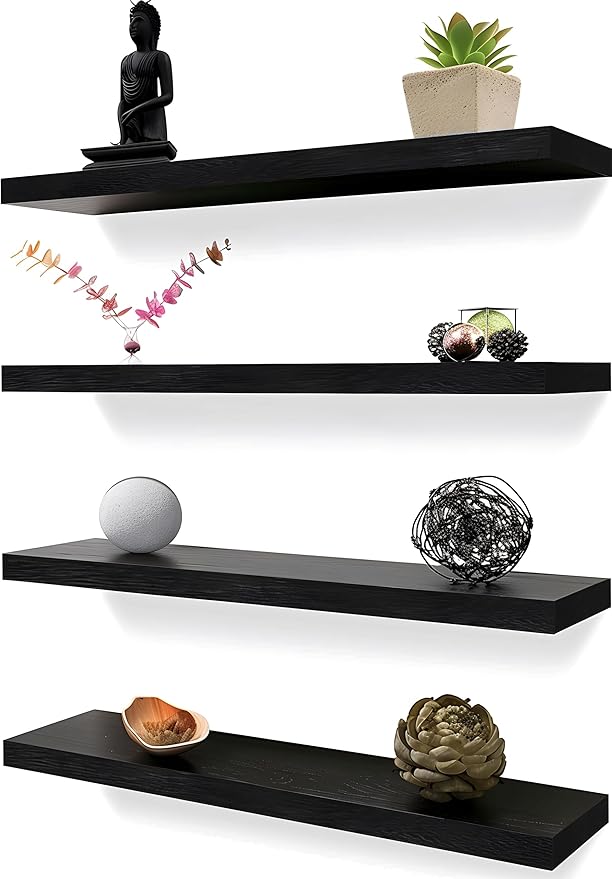 YYWUOJJ Wood Floating Shelves for Wall Decor, Rustic Wall Shelves for Bedroom