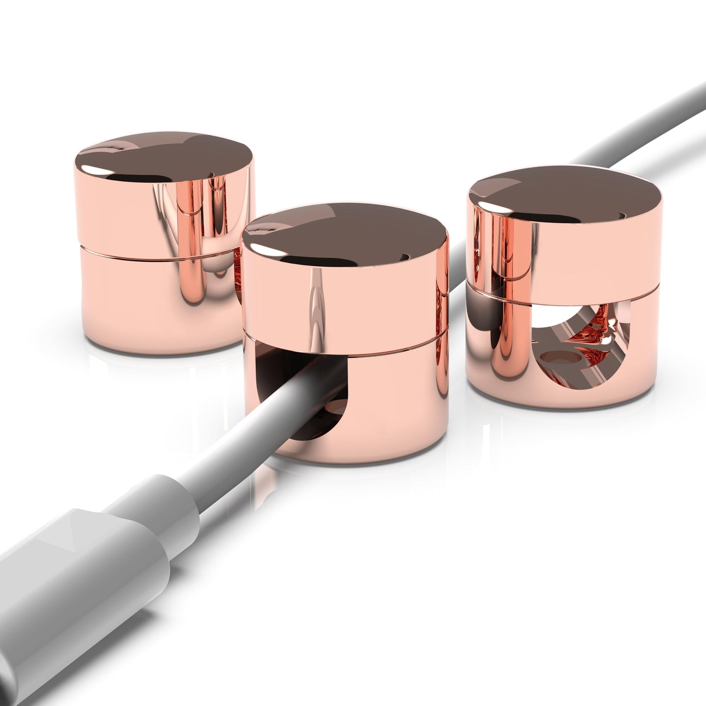 ICONIT Cable Anchors for Desk Organization | Premium Aluminum Cord Organizers | Charger + Cable Management Clips for Home & Office | Stylish, Sturdy, & Functional | (3 Pack) (Copper)