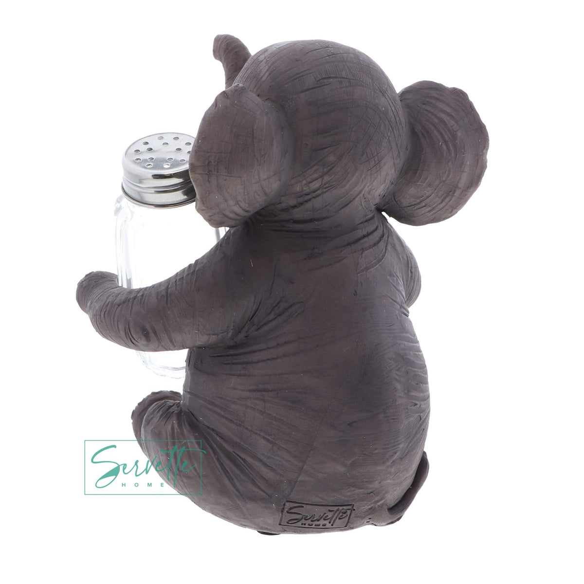 Jungle Animals Kitchen Décor Novelty Salt and Pepper Shaker Set With Holder - Baby Elephant