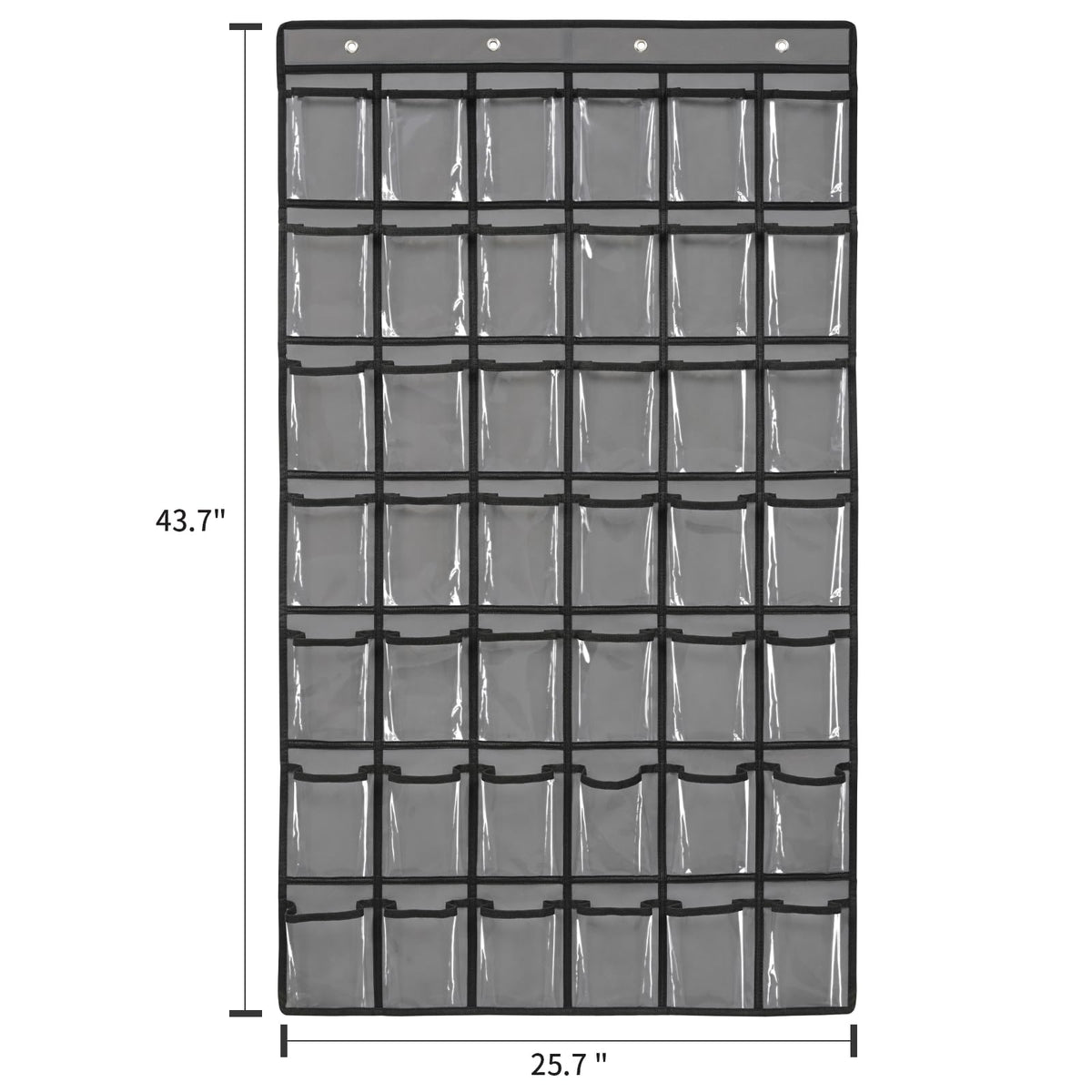 SAVERHO 42 Pocket Classroom Pocket Chart for Cell Phones and Calculator,Clear Cellphone Pocket Chart for Classroom with Number Sticker and hooks (Grey-42 Pockets)