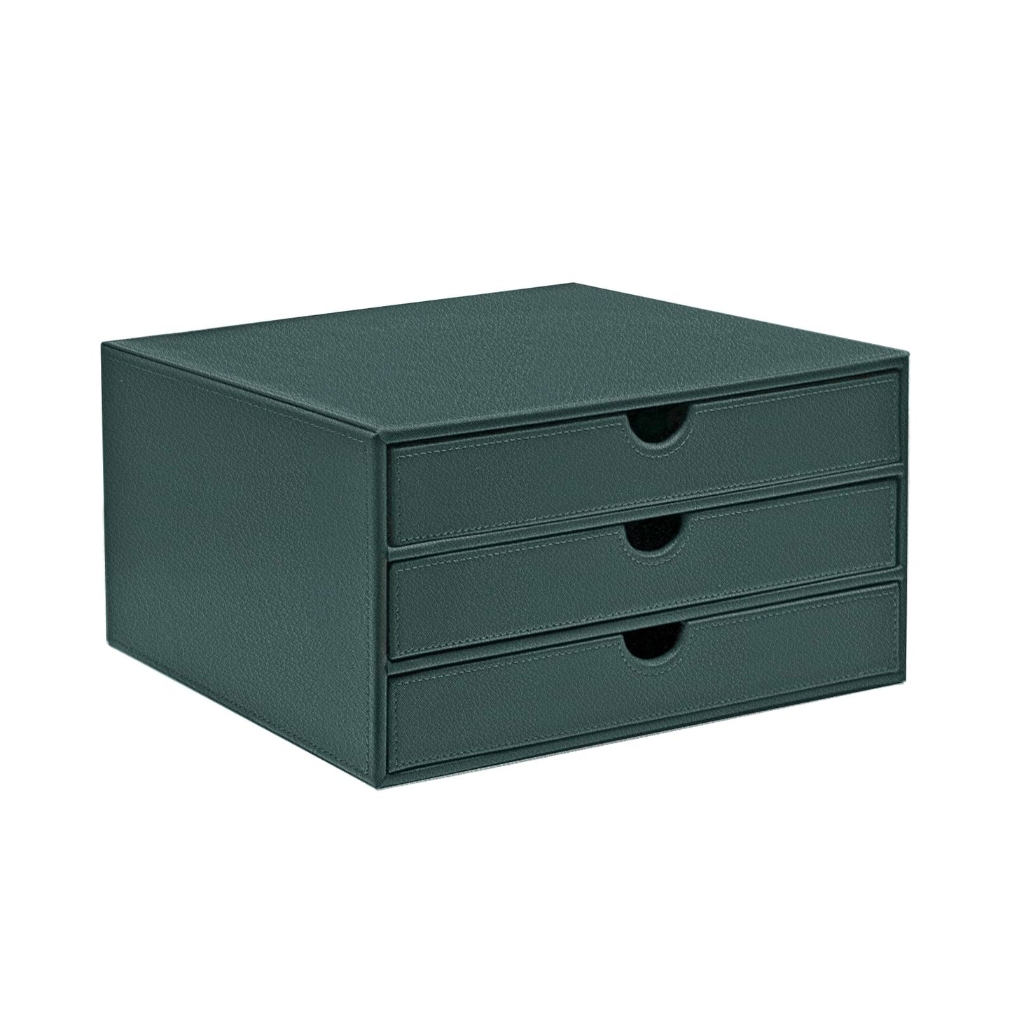 UnionBasic Leather Desktop Drawer Organizer, File Cabinet Magazine Document Holder, Office Supplies Desk Storage Organizer Box, 3 Drawer, Coffee