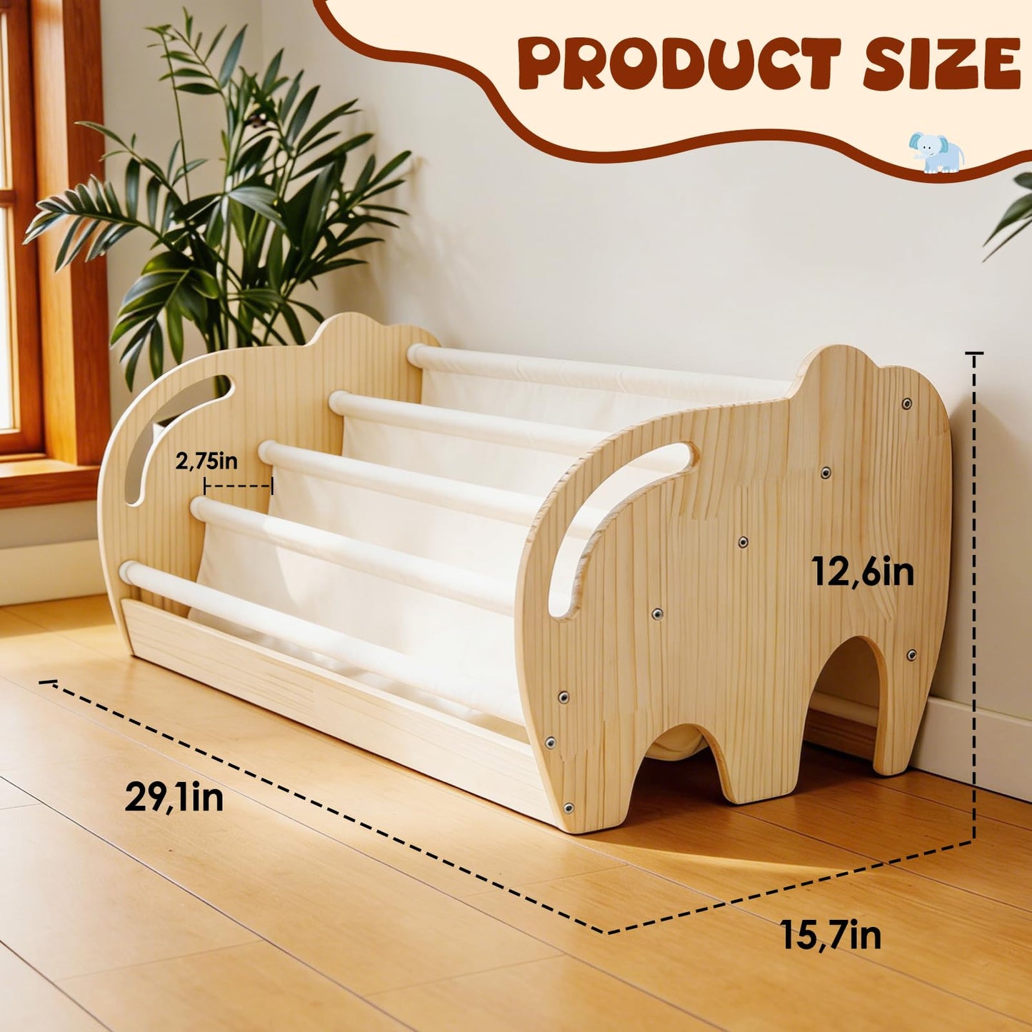 Ancaixin 4-Tier Toddler Bookshelf, Baby Bookshelf, Kids Bookshelf for Kids Room, Nursery Book Shelves with Forward Display, Montessori Bookshelf for Baby Room, Kids Classroom Book Storage Organizer