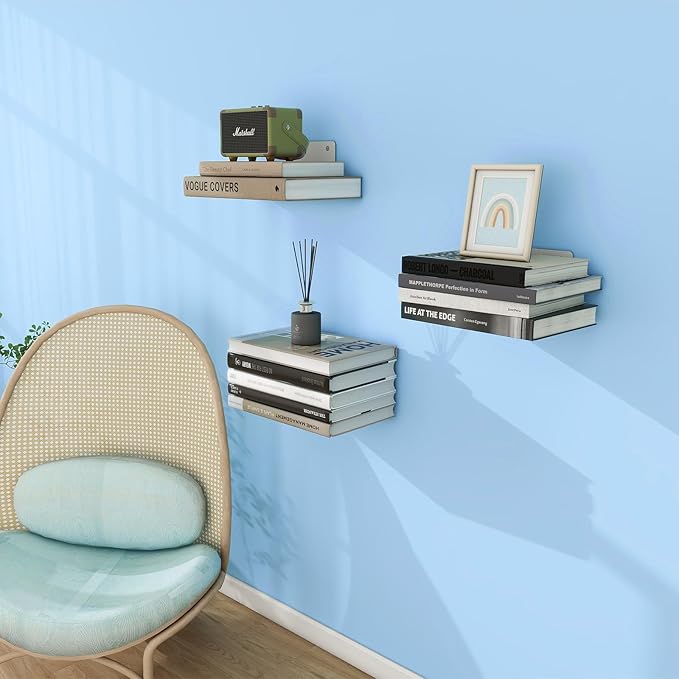 FENTEC Floating Book Shelves for Wall, Wall Mounted Floating Bookshelf