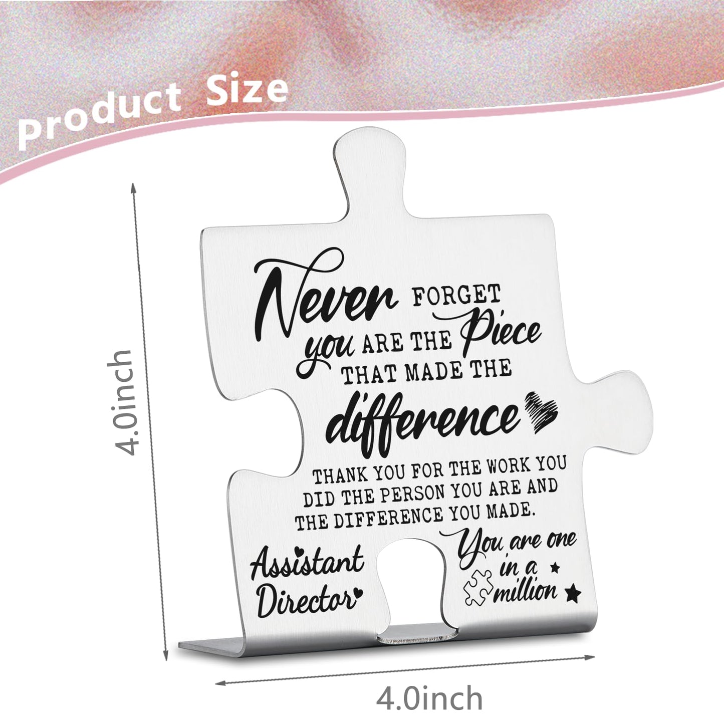 Assistant Director Gifts, Thank You Appreciation Gifts for Assistant Director Week Birthday Christmas Office Desk Decor Puzzle Piece Decorative Signs Plaques YCC29