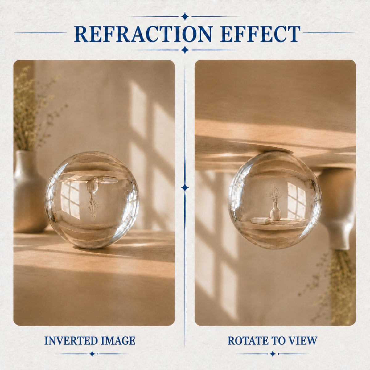 Woodvine Crystal Ball 100mm Clear K9 Crystal Ball with Wooden Stand and Gift Box, Crystal Sphere for Meditation, Feng Shui Decor, Lensball Photography Prop, Office Decor Gift (Clear-100mm)