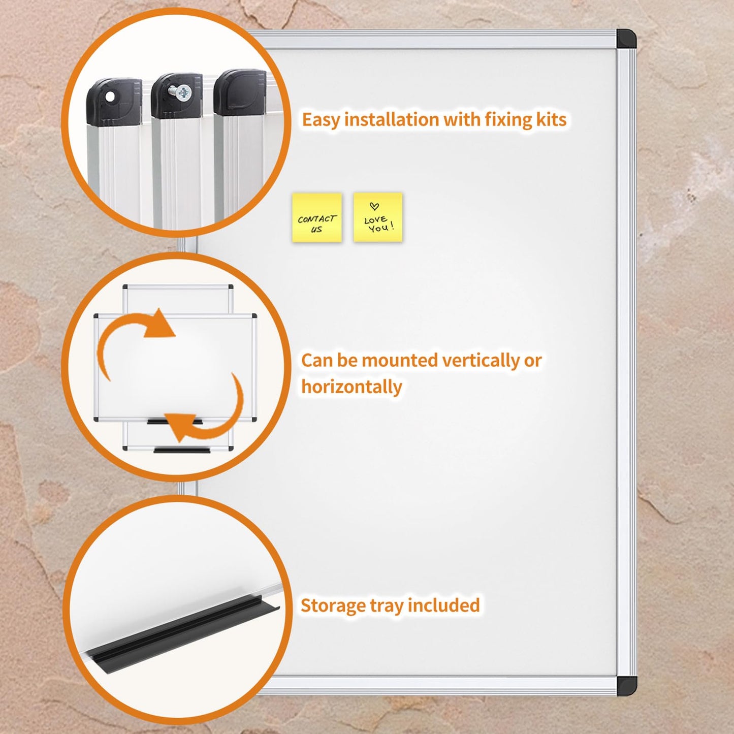 VIZ-PRO Magnetic Dry Erase Board, 24 X 18 Inches, Silver Aluminium Frame