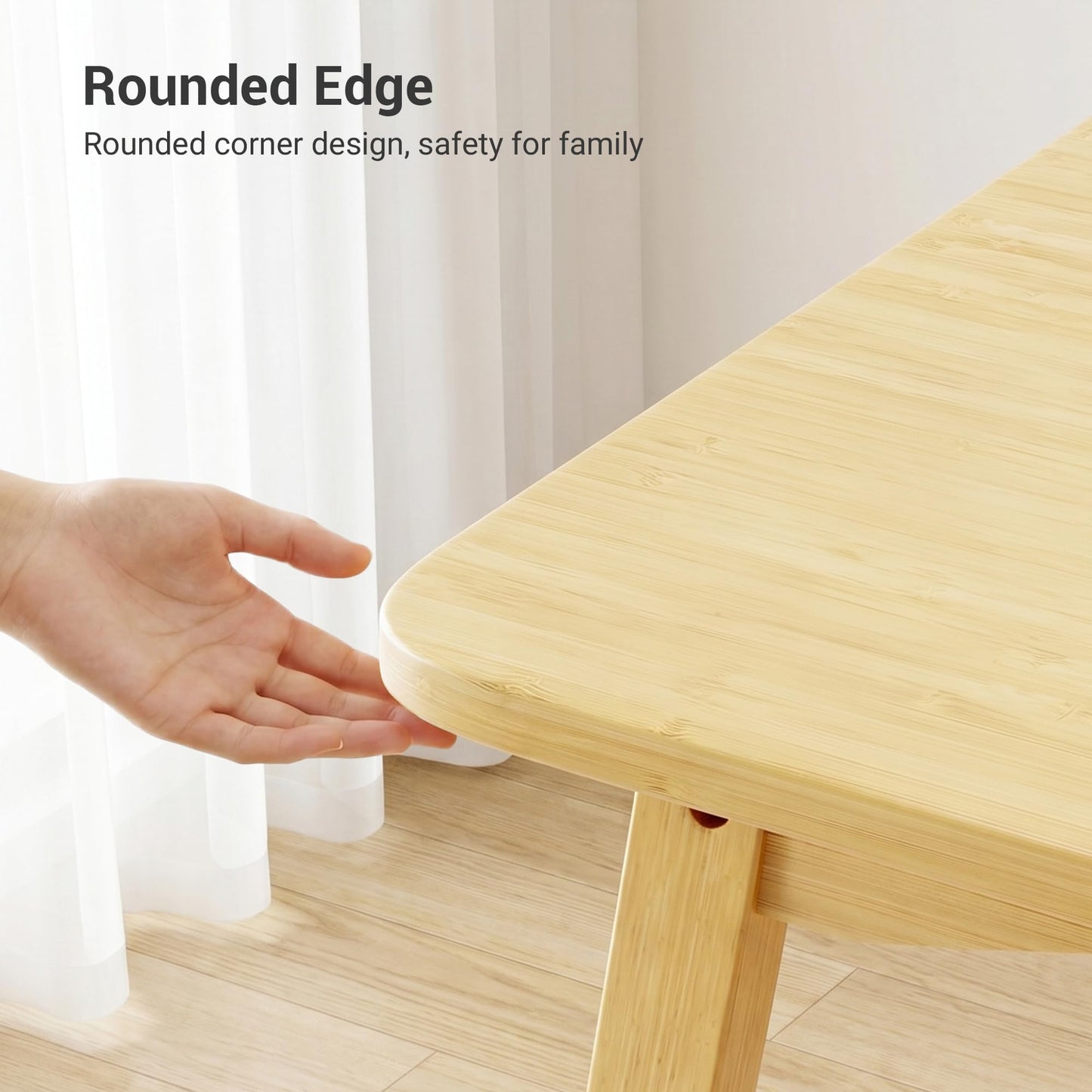 SANLUCE Bamboo Dining Table, Small Kitchen Table for 2, 27.6" Square Dining Tables for Small Space, Easy Assembly, Dinner Table for Dining Room, Living Room, Kitchen, Office(Natural)